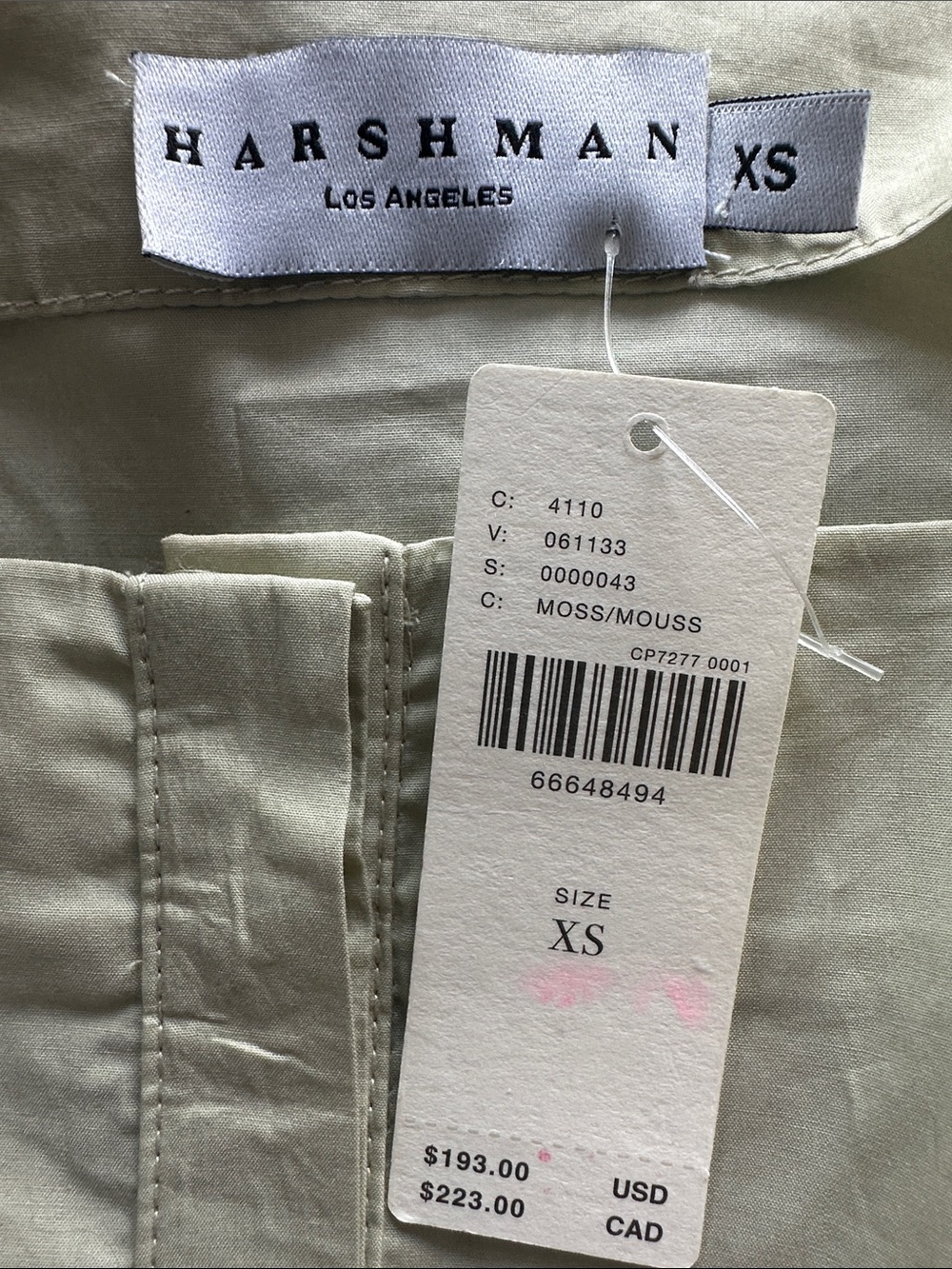 Anthropologie Harshman NWT Puff-Sleeved Babydoll Blouse Sage Green XS - Picture 2 of 5